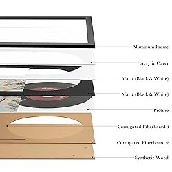 eletecpro 16x24 Aluminum Record Frame with 2