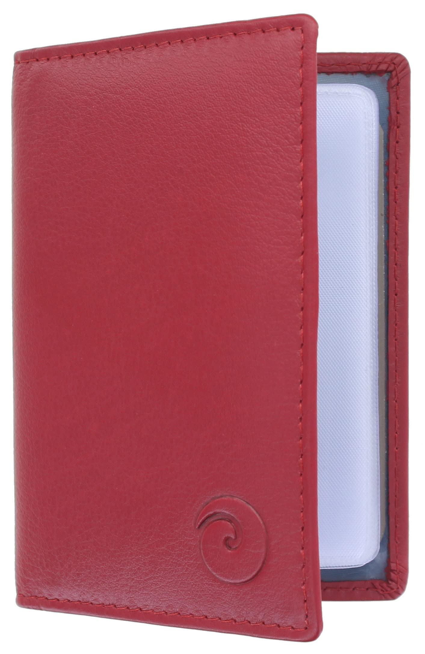 Mala Leather Origin Collection Leather Credit Card Holder- RFID Protection 610_5 Ruby Red