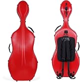 Crossrock 4/4 Cello Case, Carbon Fiber Composite with Wheels and Backpack