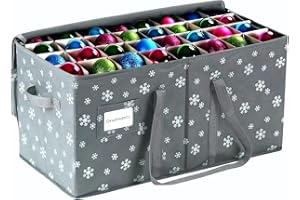 Christmas Ornament Storage Box , Hold 128 Christmas Balls Christmas Chest with Dividers Holiday Ornaments , Xmas Holiday Deco