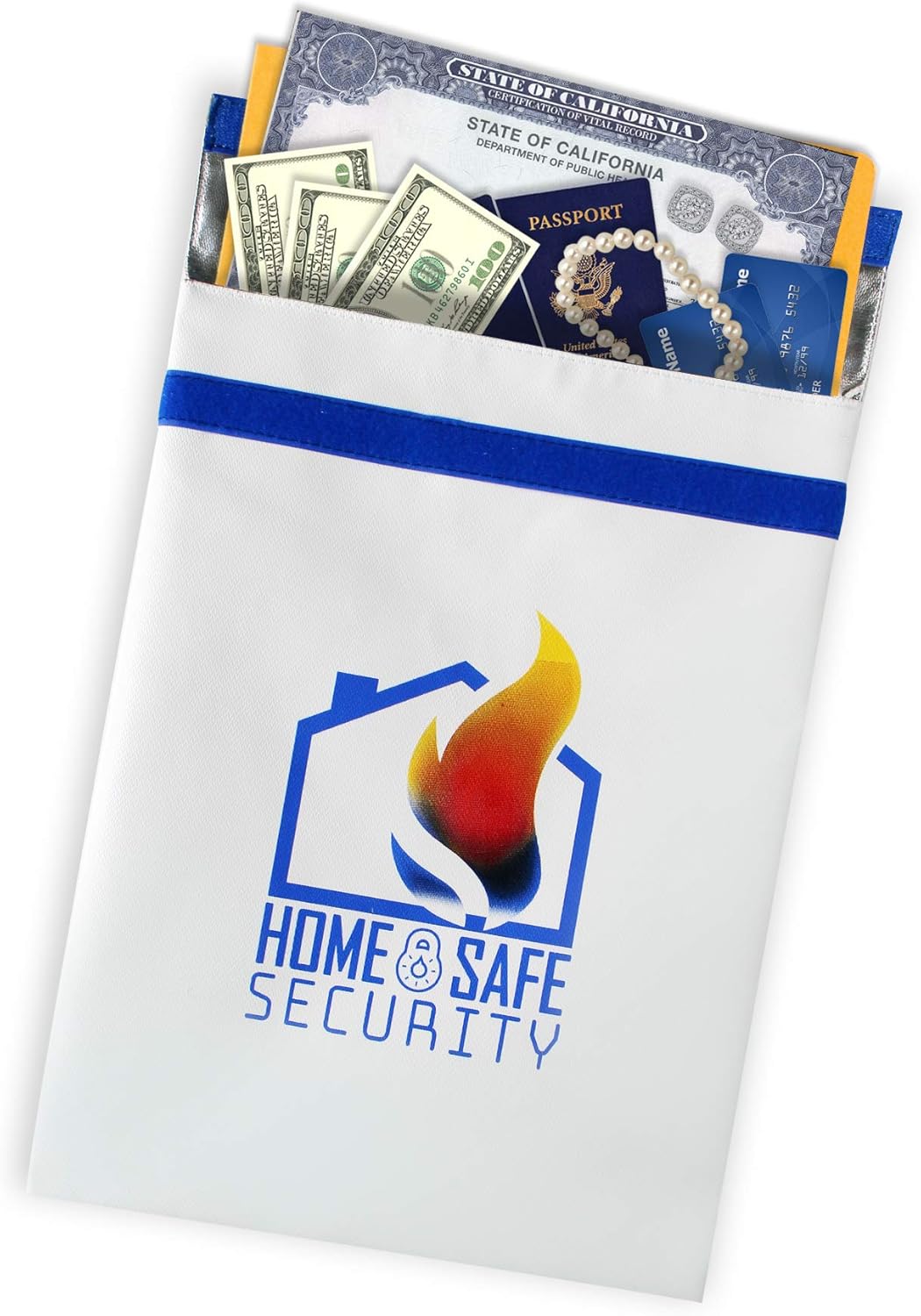 Home Safe Security Fireproof Bag (15"x11"). Large Fire Resistant