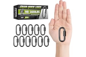 XIEKRAB 12Pcs 3” Quick Link Chain Connector, 1600lbs Capacity M8 Heavy Duty High Strength Giant Carabiners for Swing, Camping, Pet Leash, Fishing