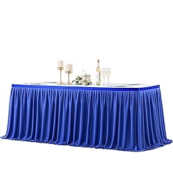 Partisky Royal Blue Polyester Table Skirt for