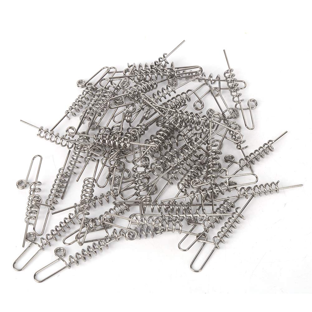 Fishing Bait Connector, Soft Spring Pin Lock Fishing Lure Accessory, Durable Reusable Bait Connector for Freshwater and Saltwater Perfect for Recreati