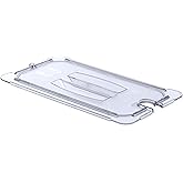 Carlisle FoodService Products 10271U07 StorPlus Third Size Polycarbonate Universal Handled Notched Food Pan Lid, Clear