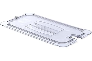 Carlisle FoodService Products 10271U07 StorPlus Third Size Polycarbonate Universal Handled Notched Food Pan Lid, Clear