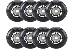 Yaegoo 8 Pack Inline Skate Wheels 64mm 85A, 80mm 85A, Inline Roller Skates Replacement Wheels,Kids Indoor Skating Wheels with