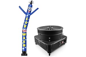 GOODENY 20FT Tall Inflatable Tube Man Car Wash Wacky Wavy Dancing Guy with 1.5 HP Weather-Resistant Blower (18''Diameter) for Outdoor Decoration Advertising Business Promotion