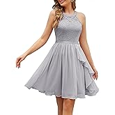 Wedtrend Women's Bridesmaid Dresses, Halter Sleeveless Cocktail Dress Ruffle A Line Short Prom Dress 2026
