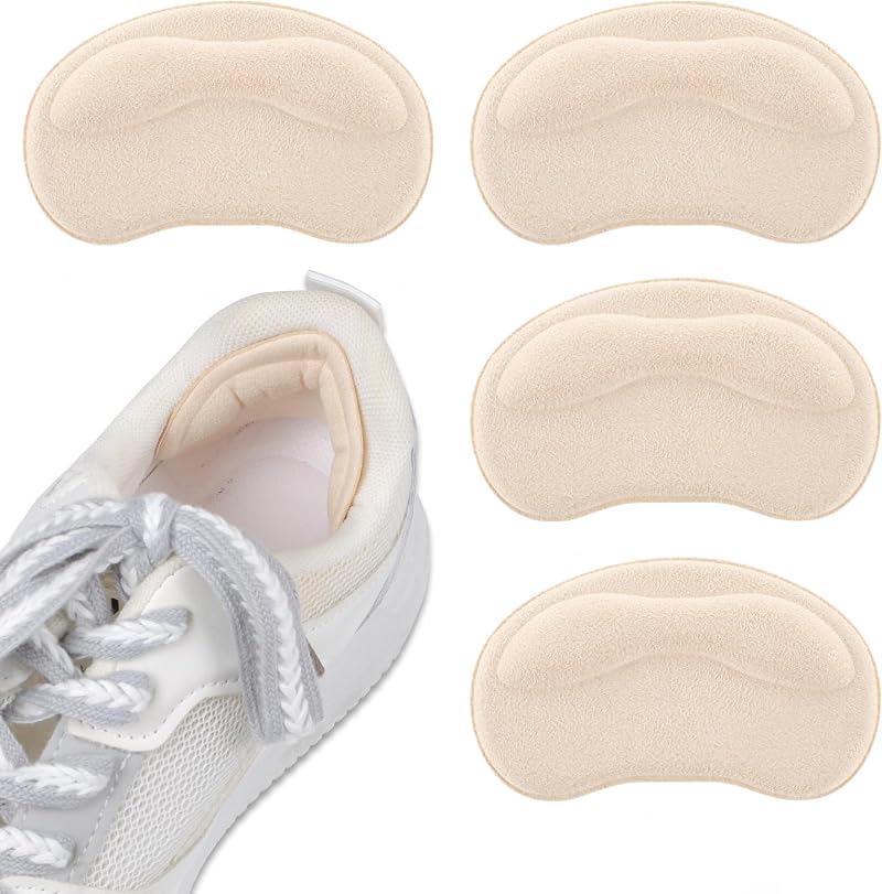 Sibba 2 Pair Self-Adhesive Heel Grip Pads Nude for Shoes Size Big