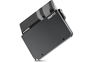 iwantit Slim Money Clip Wallets for Men - Ultra-Thin Smart Metal Minimalist Wallet, Pop Up Aluminum Case, Front Pocket Card Holder, RFID Blocking | Gift Box(Gunmetal)