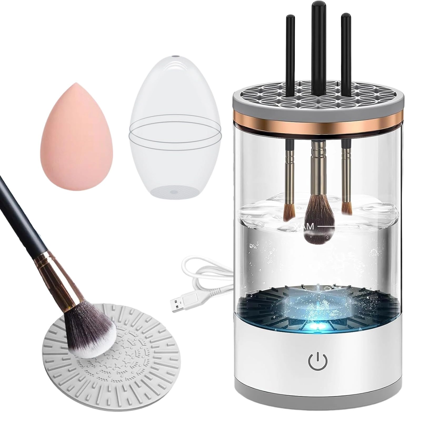 Makeup Brush Cleaner Machine,Electric USB Reusable Make Up Brush Cleaner and Dryer with a Makeup Sponge Set For All Size,Gift for Women Friend