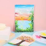 WSICSE 60 Sheets 300gsm Cotton Cold Press Watercolor Paper 4x6 White view 5