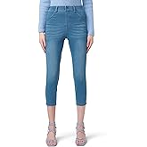 HUE Womens Ultra Soft High Waist Denim Capri Leggings