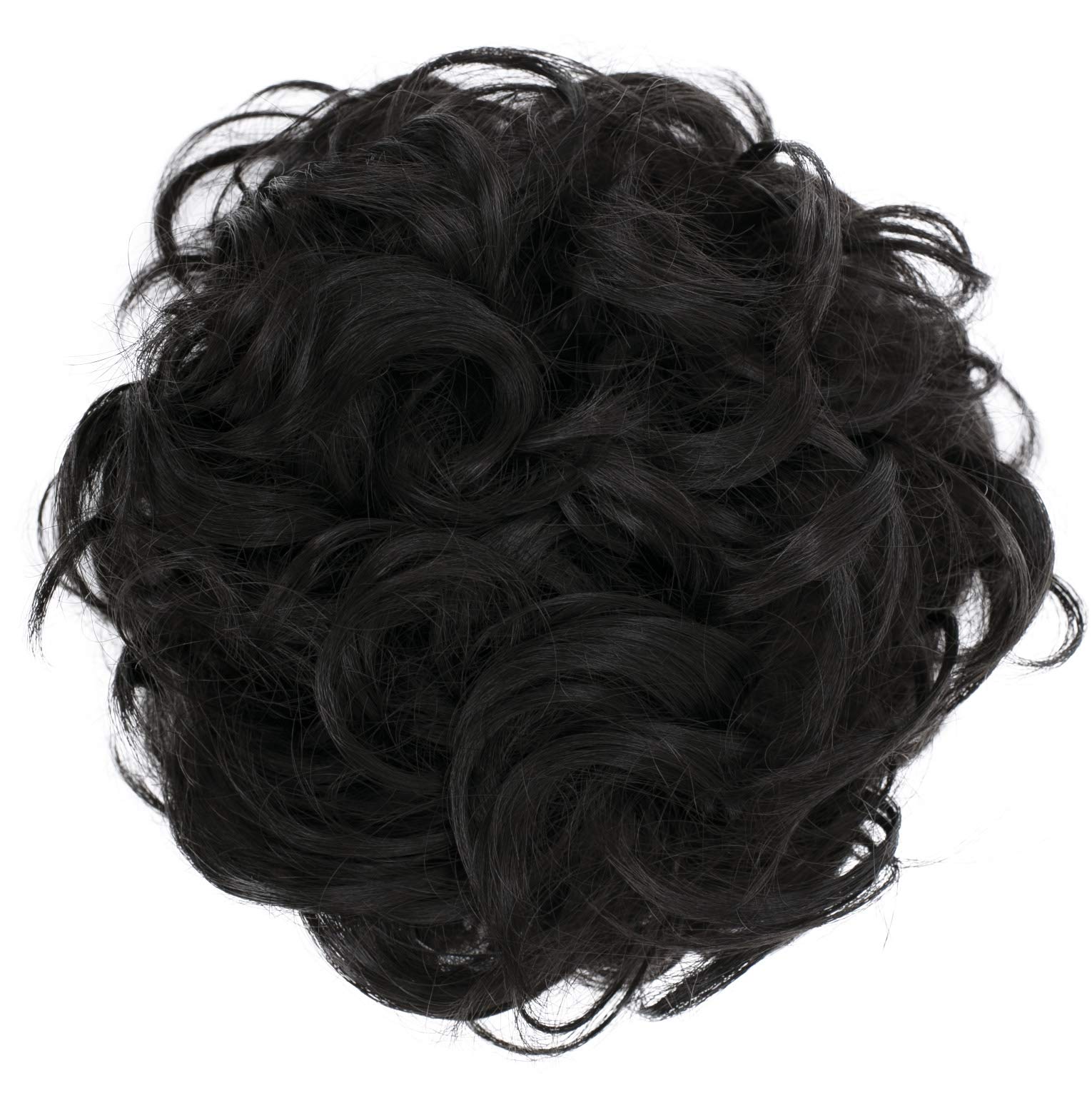 CAISHA Large Hairpiece Scrunchy Instant Updo Curly Messy Bun Black-Brown G21E
