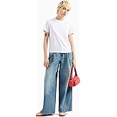 Armani Exchange Womens Regular Boxy Fit Tee with Maybe Not Logo