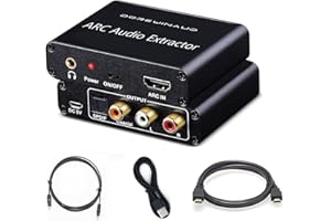 HDMI ARC Audio Extractor Converter,192KHz ARC Audio Extractor DAC Converter, Digital to Analog Audio Converter, Optical HDMI 