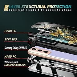 Miqala for Galaxy S21 FE 5G Case with 2 Tempered
