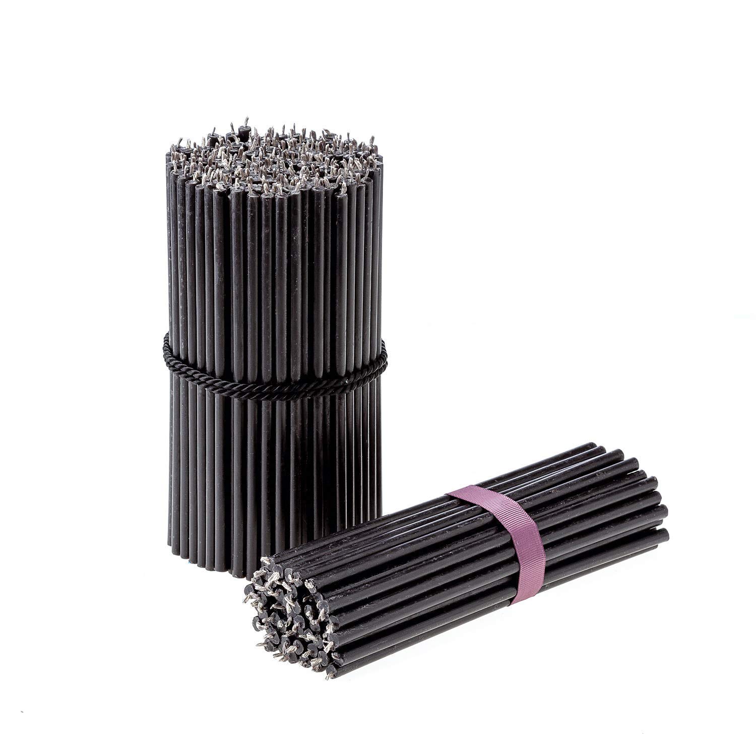 Danilovo Thin Taper Beeswax Candles - Honey-Scented, Decorative Candles Ideal for Birthday Decoration or Church Prayers - Black Drip Free, Tall & Smokeless Pack of 350 pcs, 16 x 0,5 cm