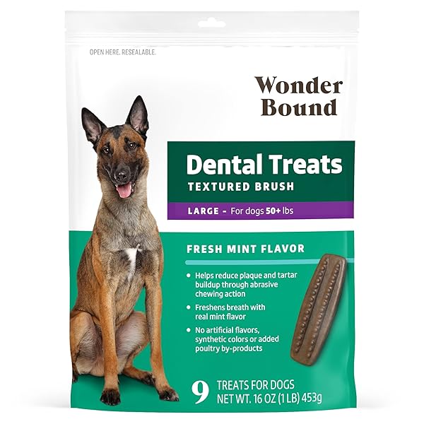 WONDER BOUND DOG DENTAL TREATS FOR LARGE DOGS...