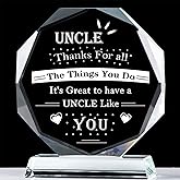 Movdyka Best Uncle Gifts from Niece or Nephew, Glass Keepsake Birthday or Fathers Day Gift for Uncle Who Has Everything
