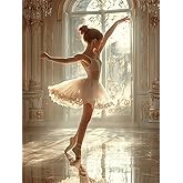 Kaliosy 5D Diamond Art Kits for Adults Dancer by Number Kits, Diamond Painting Art Women DIY Full Drill Crystal Craft Cross Stitch Embroidery Decoration (12x16 inch) 30x40 cm