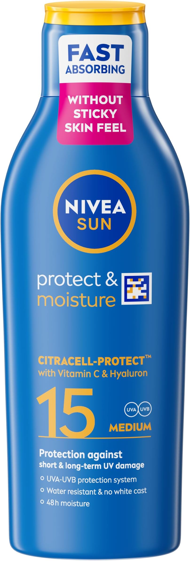 NIVEA SUN Protect Moisture Lotion SPF 15 200ml Vitamin C Hyaluron 48H Moisture