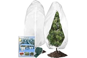 WOSCMI Plant Covers Freeze Protection 78.7" x 94.5"Large Frost Cloth for Plants Frost Blankets Tree Freeze Protection Winter Freezer Covers with Drawstring-2 Pack