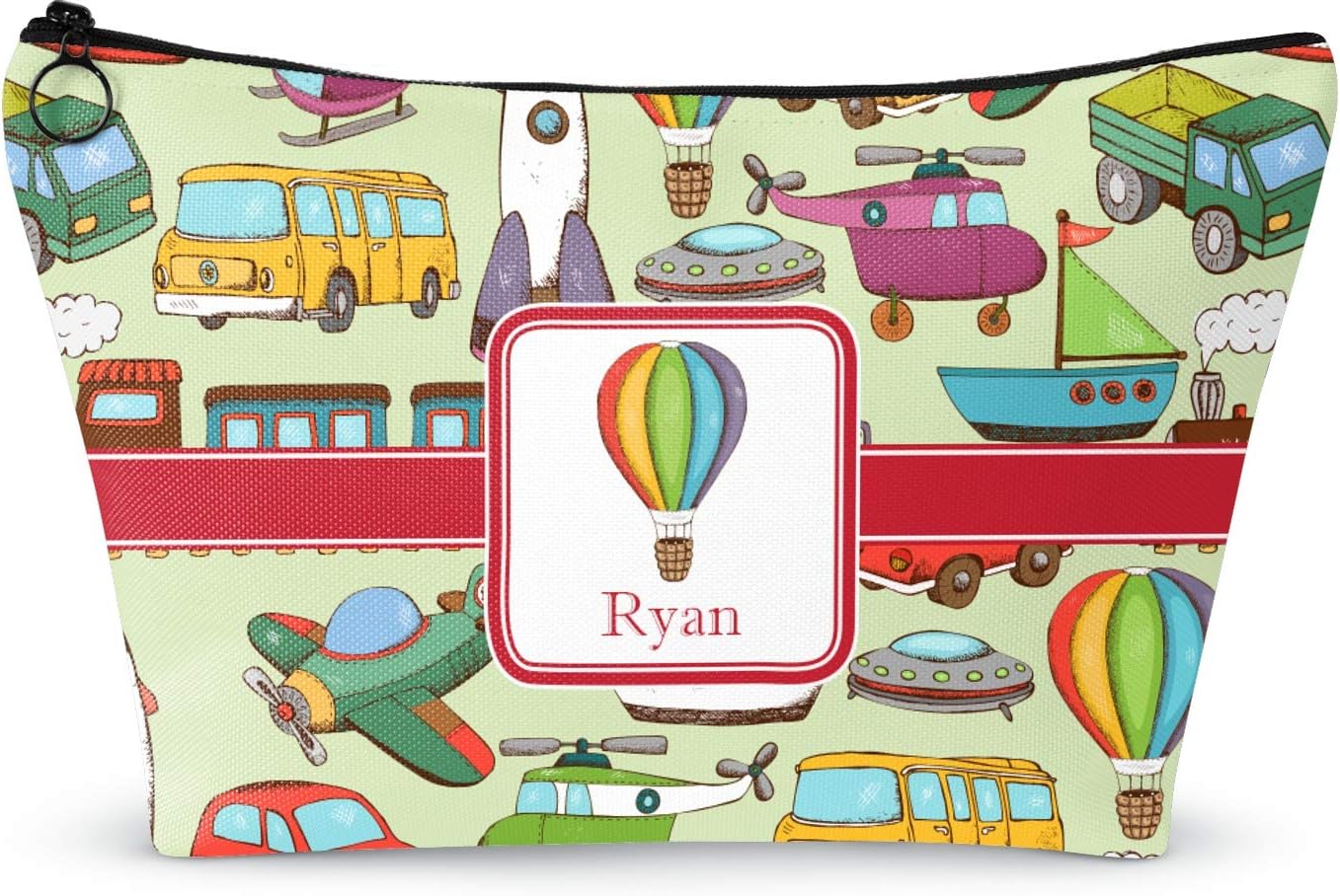 Vintage Transportation Makeup Bag - Small - 8.5"x4.5" (Personalized)