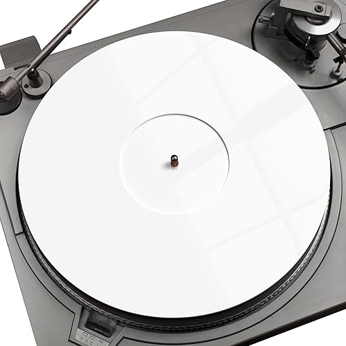 White Acrylic Turntable Mat Platter Slipmat for 12" Vinyl Vintage
