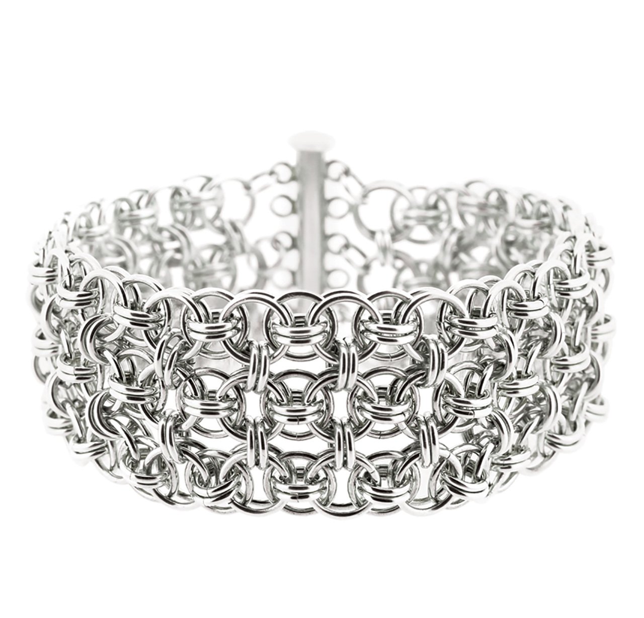 Weave Got Maille Helm Chain Maille Bracelet Kit, Silver Cuff