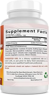 Best Naturals Lactase Enzyme Tablets 9000 FCC ALU 180 Count view 3