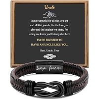 FIEEFX "Love You Forever" Leather Bracelet - Sentimental Gift For Dad From Daughter Or Son