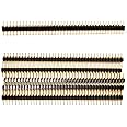 Chanzon Round Pin Header Strip for Arduino Gpio 40 pin x 5pcs Male Headers Pins Straight Single Row Gold Plated Pitch 2.54mm 0.1 inch Breakaway for PCB Connector Raspberry pi Machine Breadboard