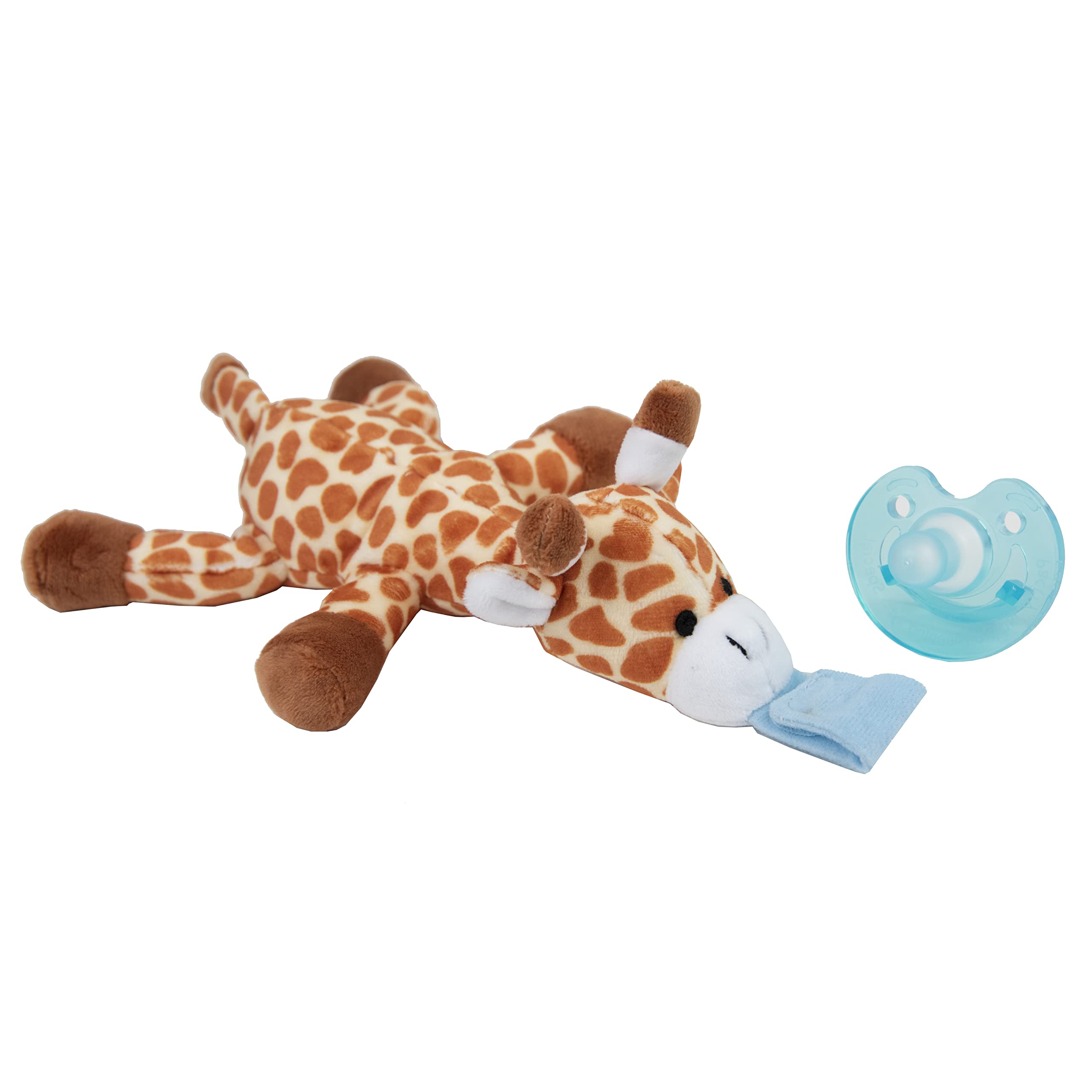 Dummy Pacifier Baby Soother, Dummies for Babies - Detachable Newborn Essentials - Portable Comforter Soothie - Stuffed Animal Plush Toy for 3-36 Months - Teething Dummie for Boys & Girls (Giraffe)