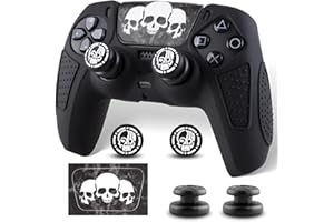 SoAegis Anti-Slip PS5 Controller Skin Kit, with 2 Thumb Grip Cover & 2 Elevated Base, Silicone Controller Case with Textured Grip for PS5 DualSense Wireless Edition