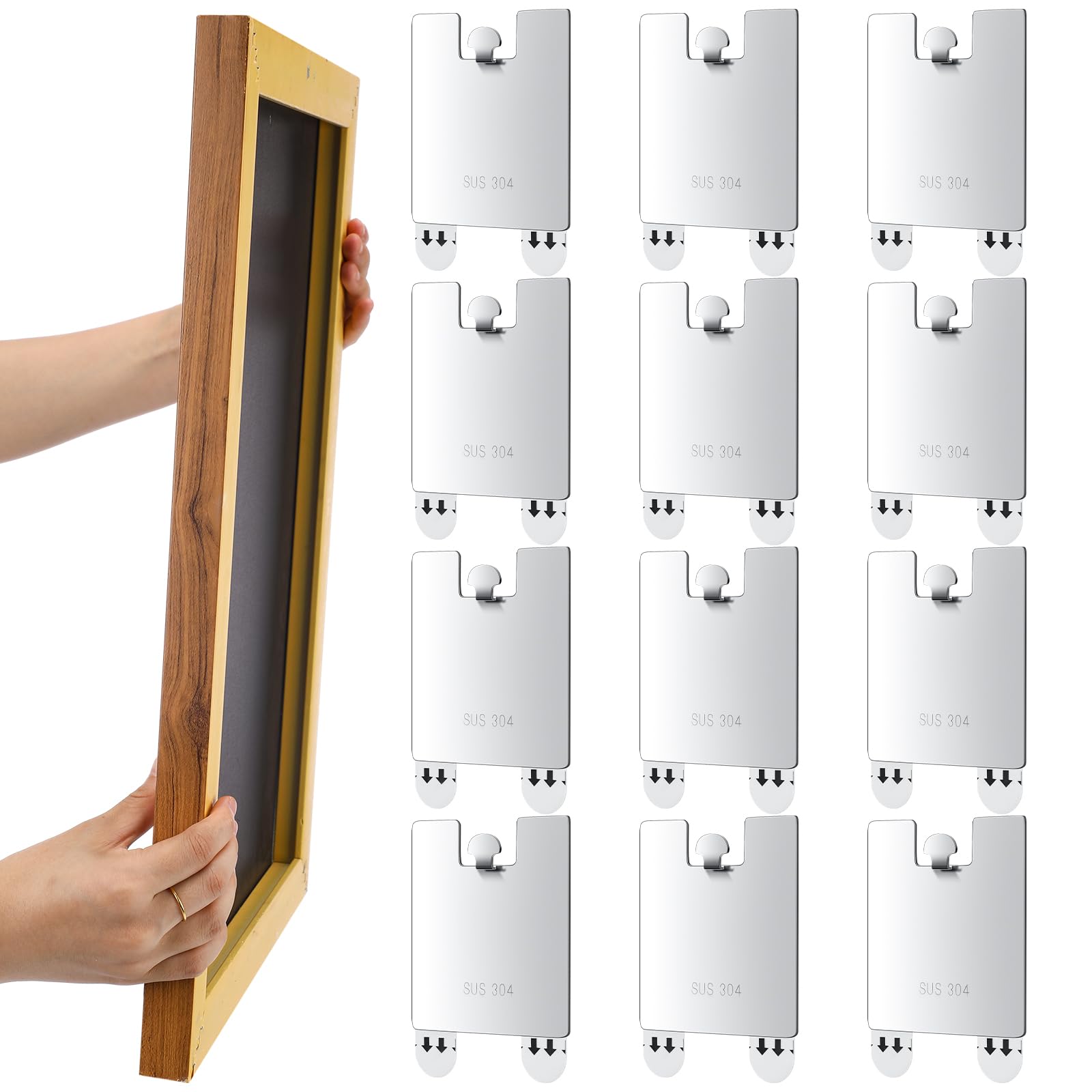 Oruiiju Picture Hangers Without Nails, Nail Free Wall Hangers,30 Counts - View #9