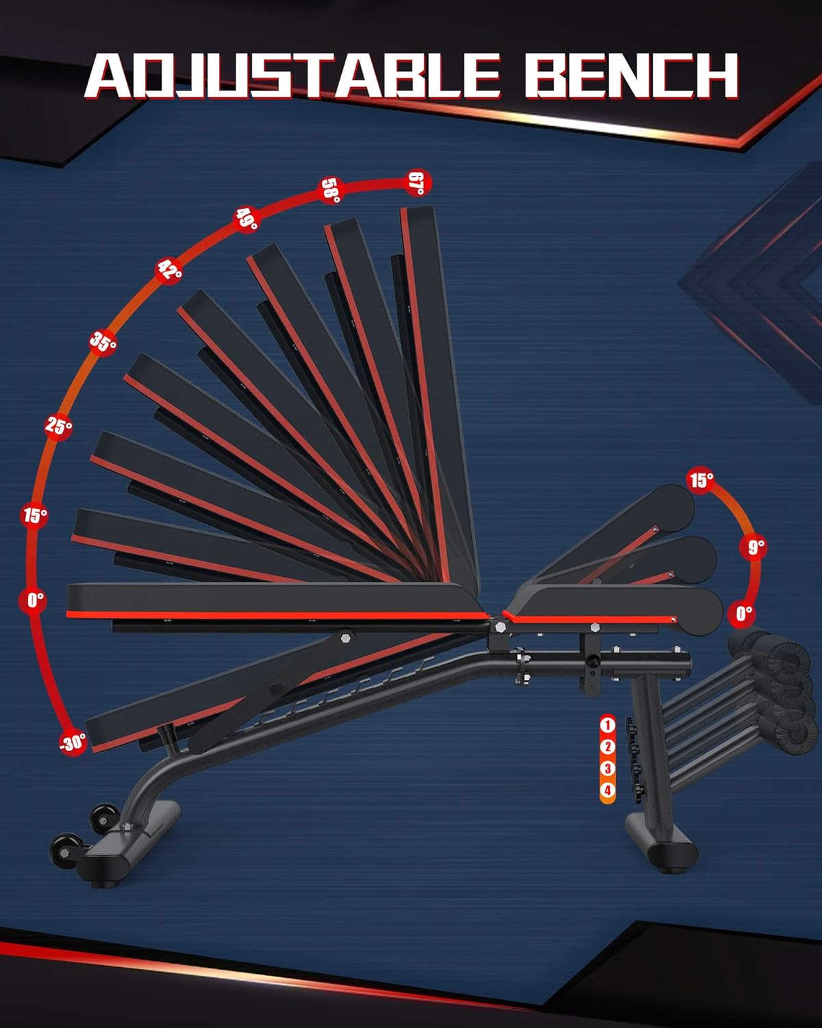 KingStone Adjustable Weight Benches for Full Body Workout with Ultra-wide Frame Strength Training Incline Flat Decline Exercise Workout Benches Press for Home Gym Black : Sports & Outdoors