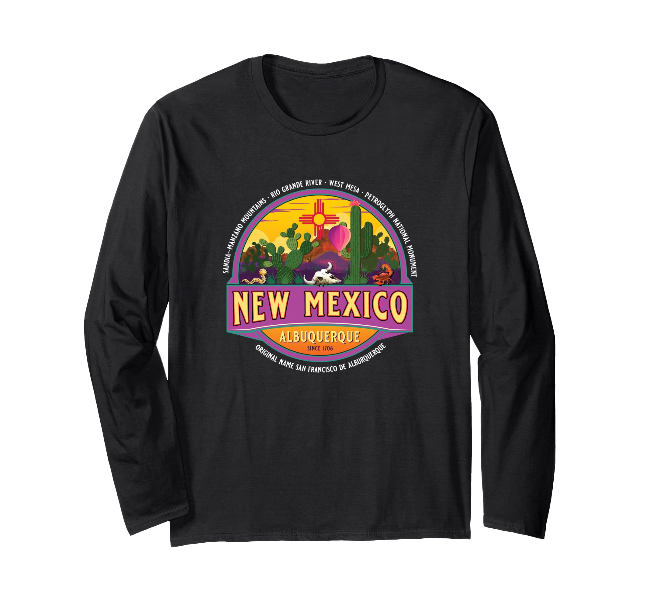 Albuquerque New Mexico USA Balloons Desert Vacation Souvenir Long Sleeve T-Shirt