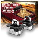 Tigeracing Tie Down Anchors Retractable Truck Bed Top Side D Ring Compatible with 2015-2026 F150 / 2017-2026 F250 F350 Super Duty / 2017-2026 Raptor - 3000 LBS Capacity of 2