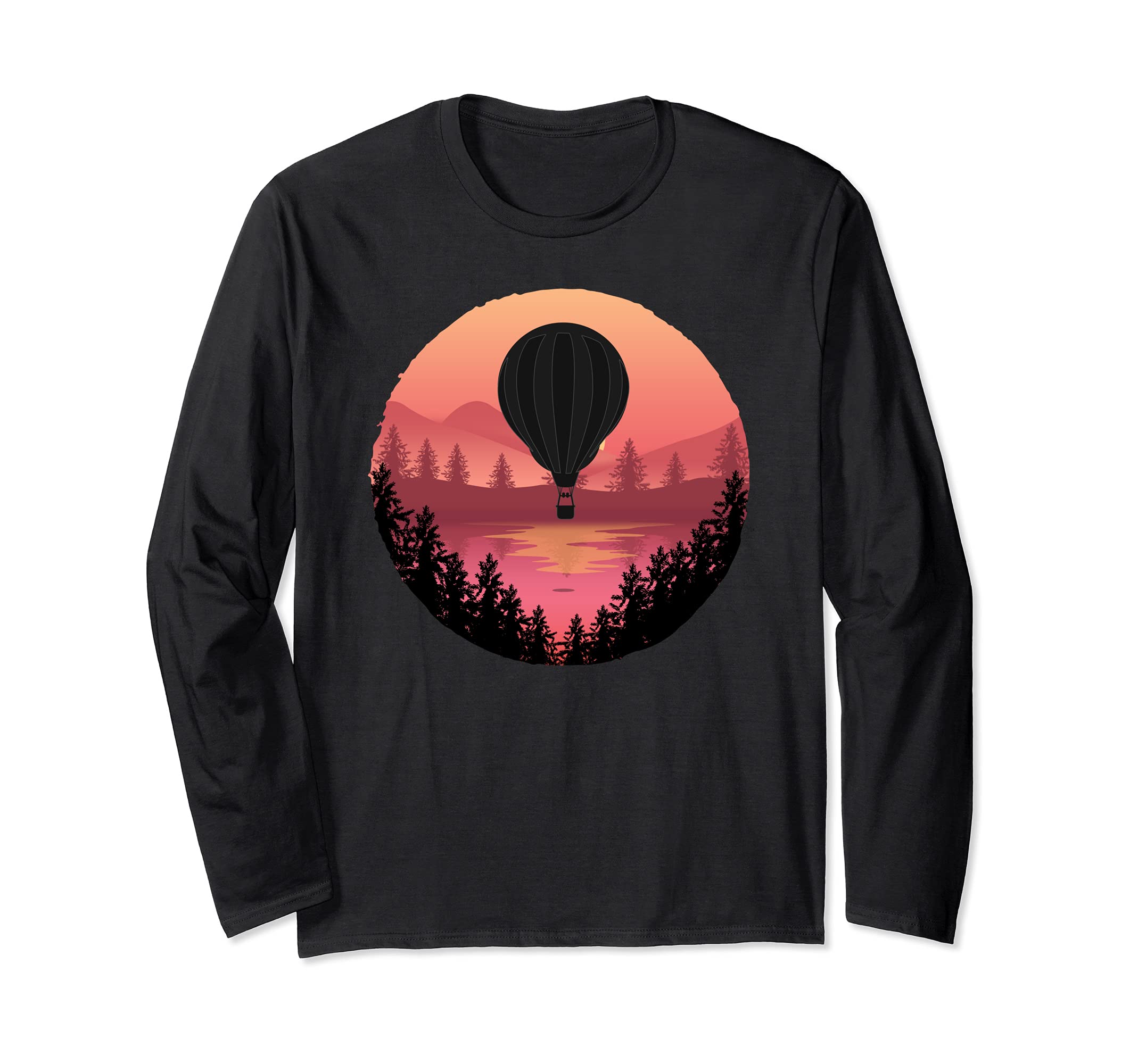 Pretty Flying Hot Air Balloon: Cool Sunset Ballooning Lovers Long Sleeve T-Shirt