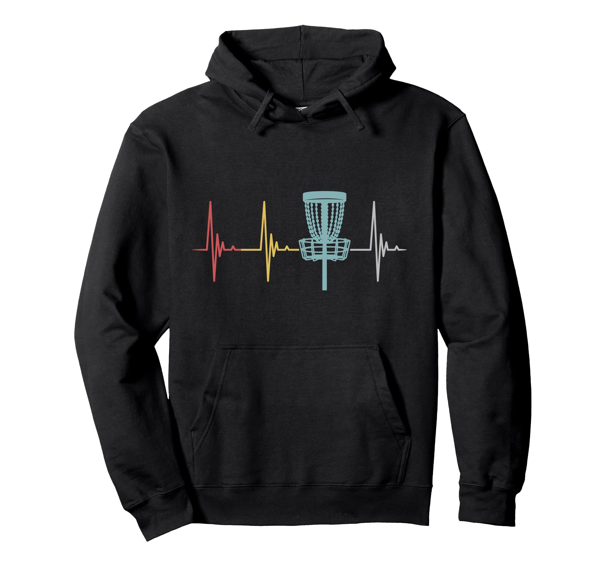 Disc golf retro heartbeat gift frisbee player par Gift Idea Pullover Hoodie