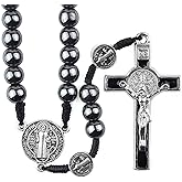 lulucross Men's Catholic Hematite Rosary 8MM - Durable Rosary Beads for Prayers, Meditation, and Spiritual Protection, Ideal for Daily Use, Gifts for Baptism, Communion, Wedding