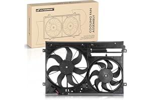 A-Premium Engine Radiator Cooling Fan Assembly Compatible with Volkswagen & Audi Models - Jetta, Jetta City, Passat, Golf, Go