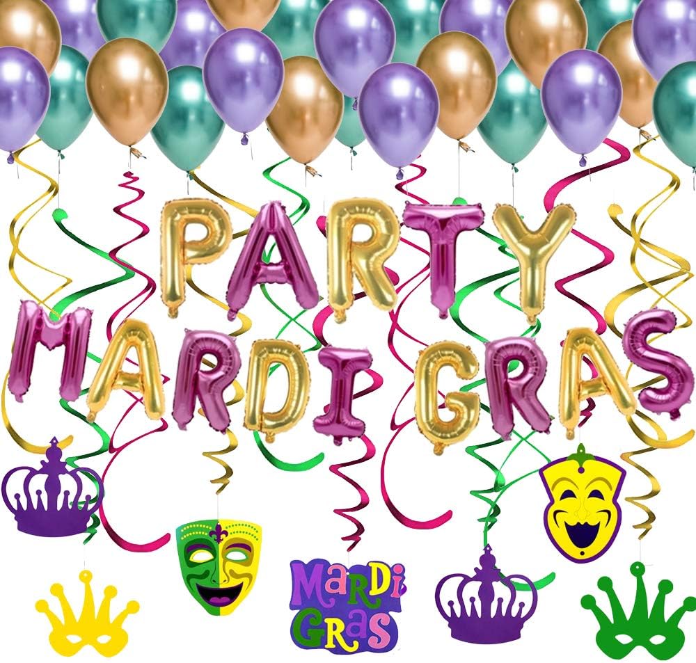 Amazon Com Mardi Gras Decorations Party Foil Swirl Pack Value