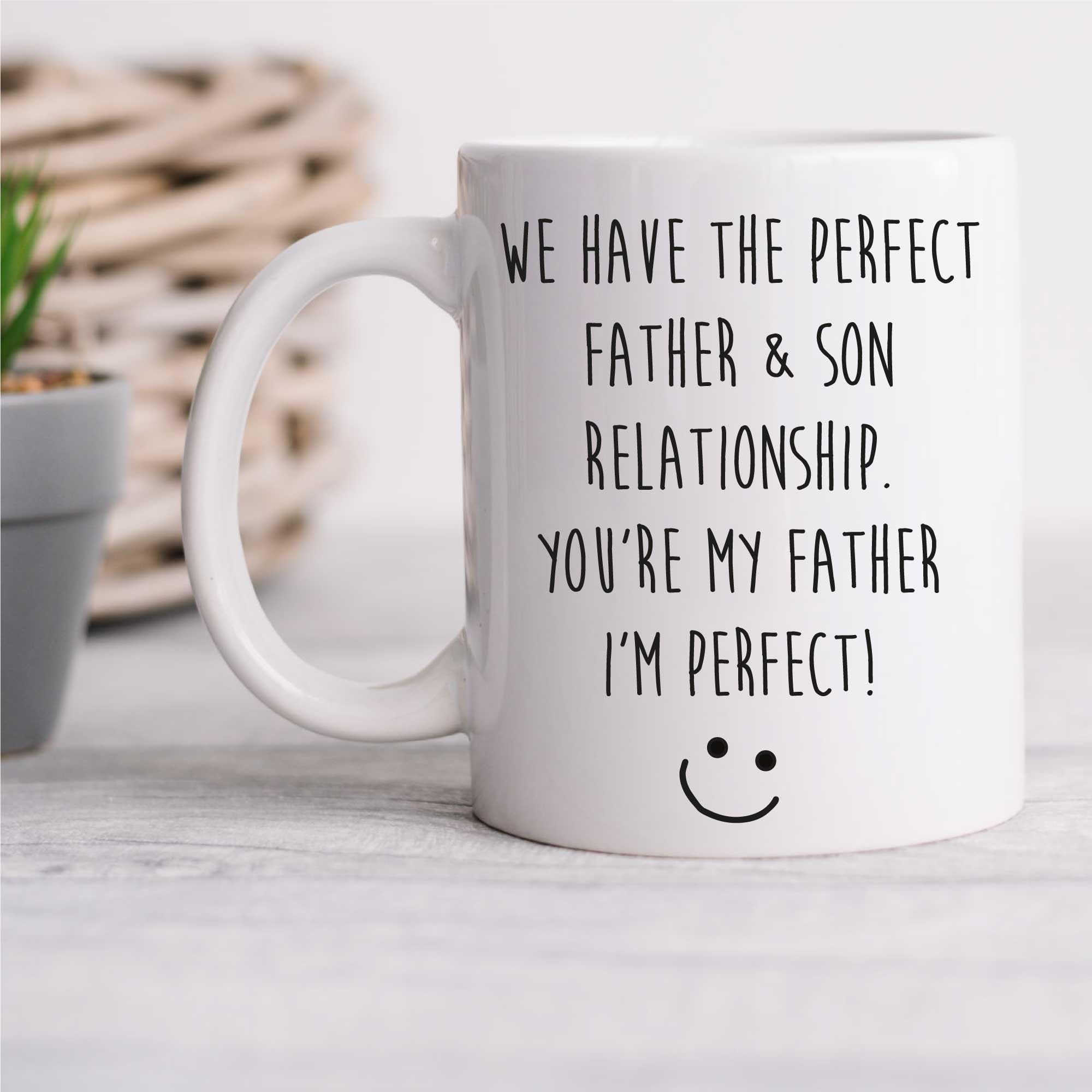 60 Second Makeover Limited Father Son Mug Perfect Relationship Funny Mug Fathers Day I Am Perfect