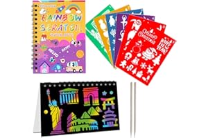 Cityrosy Scratch Off Art Magic Notebook Crafts Easter Gifts Supplies Favor Games Easter Christmas 2 Pack