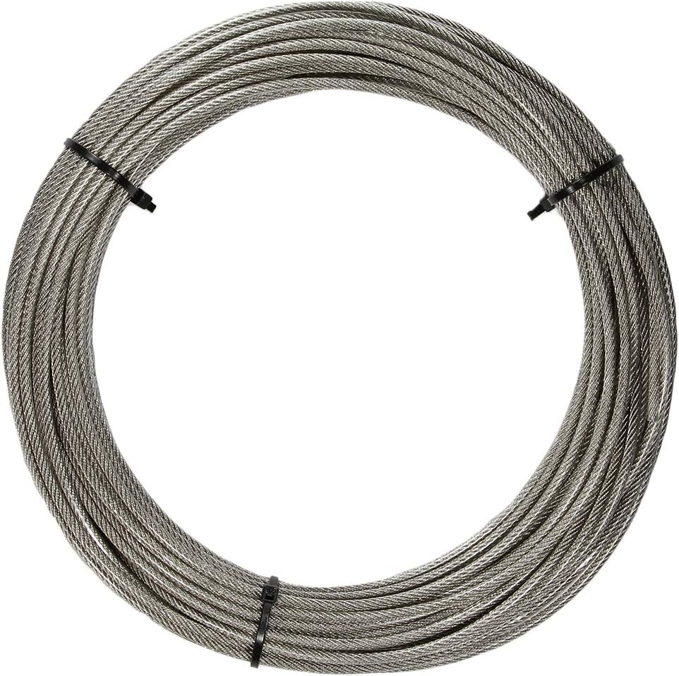 1 Metre Stainless Steel Wire Rope 7x7/Diameter 4 mm Medium Soft PVC Coated, Transparent – A4 Stainless Steel Wire Rope