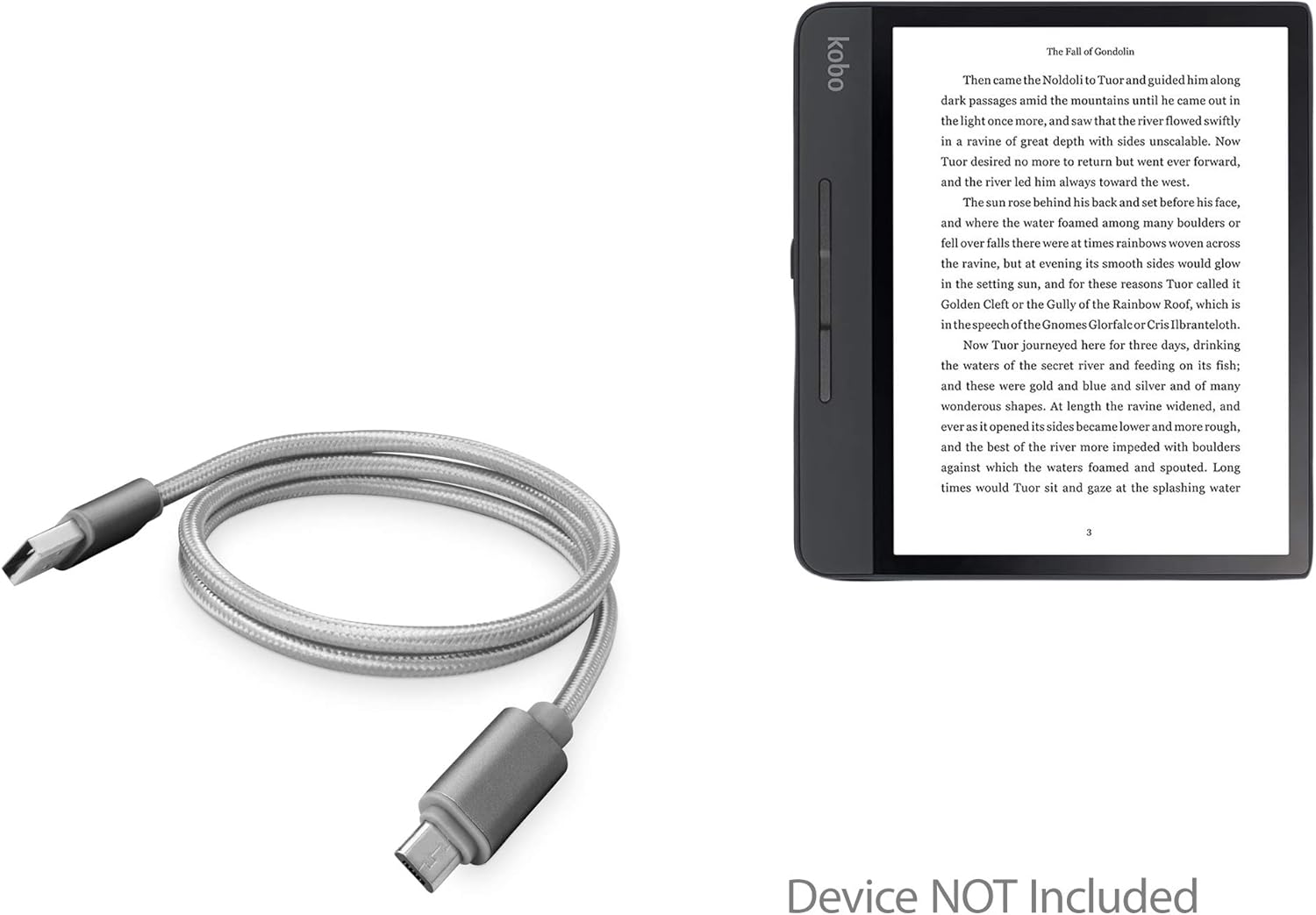 Kobo Forma Cable, BoxWave® [Micro USB DuraCable] Trenzado Micro USB