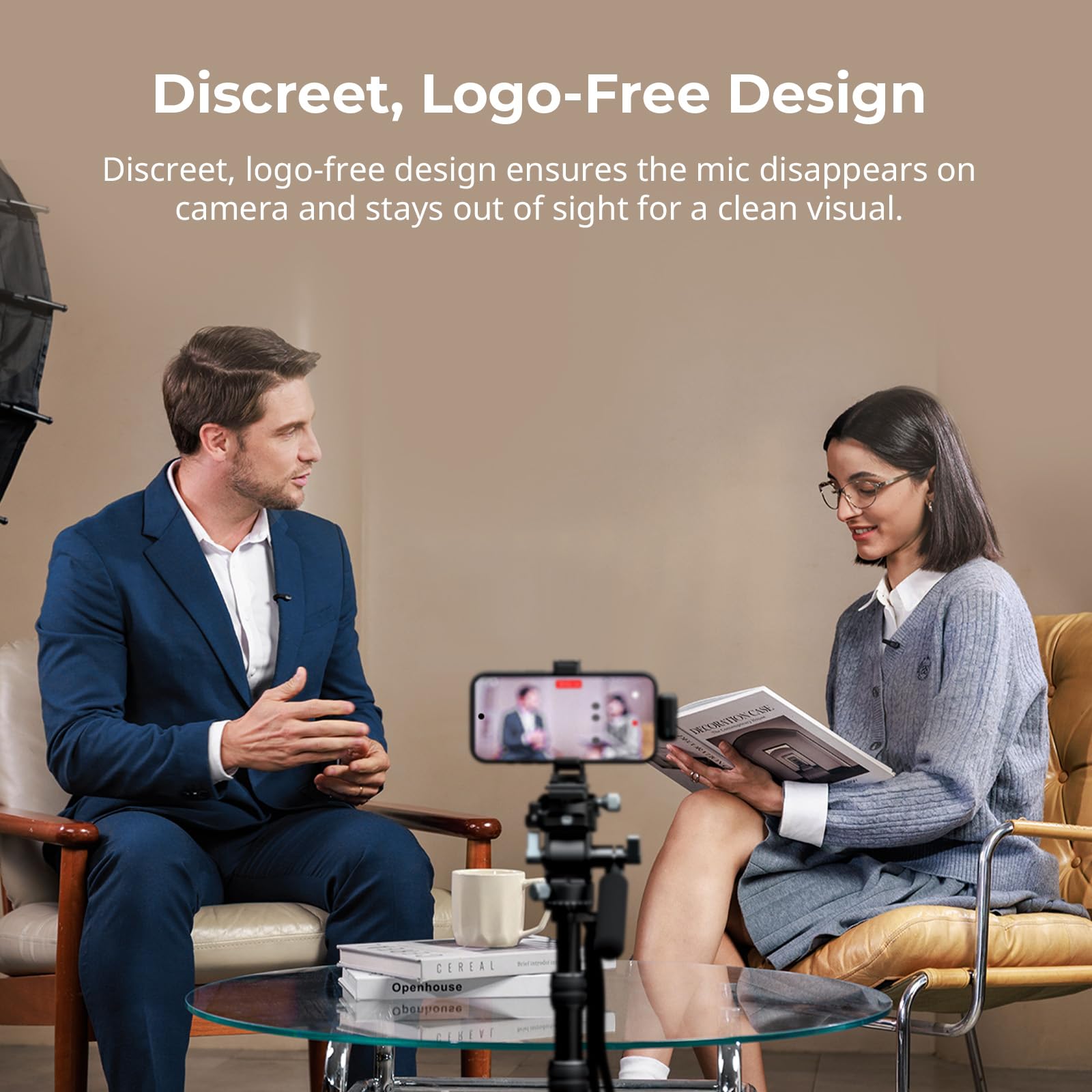 SMALLRIG S70-C2 Drahtloses Mikrofon (2 Sender + 1 Empfänger + Ladeschale) mit USB-C-Adapter für Smartphones/Tablets/Action-Kameras, 48kHz/24bit, 48 Std. Nutzung, Unsichtbares, Vlog geeignet - 5717 6